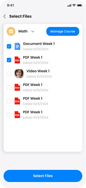 File management screen